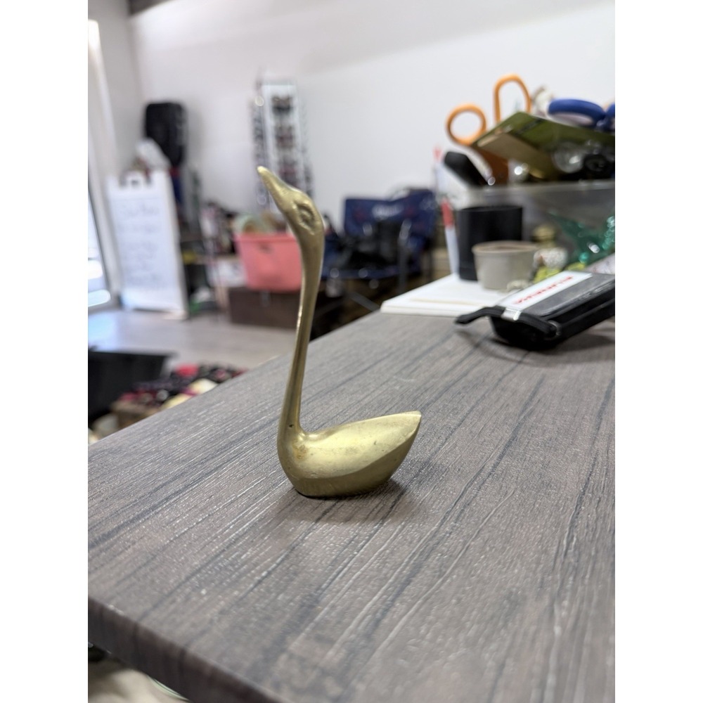 Antique Brass Swan‎ Sculpture | Indian Vintage Decorative Piece